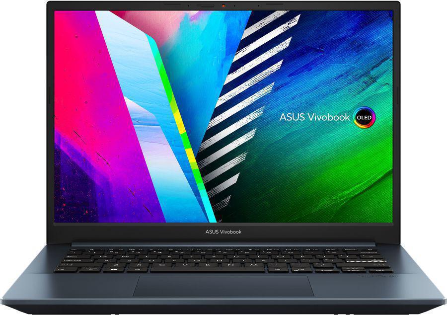 Ноутбук Asus Vivobook Pro 14 OLED M3401QA-KM016W Ryzen 5 5600H 8Gb SSD512Gb AMD Radeon 14" OLED 2.8K (2880x1800) Windows 11 Home blue WiFi BT Cam (90NB0VZ2-M002T0)