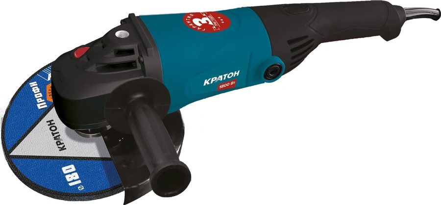 Углошлифовальная машина Кратон AMG-1800-180C 1800Вт 6000об/мин рез.шпин.:M14 d=180мм (3 05 01 046)
