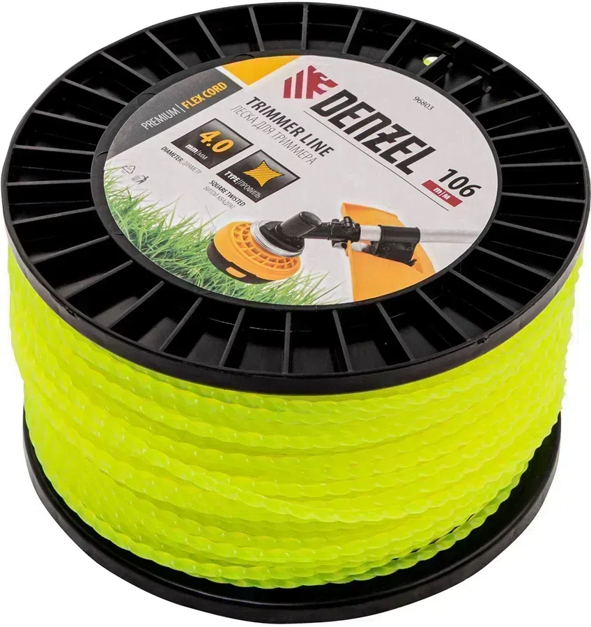 Леска для садовых триммеров Denzel 96803 d=4мм L=106м