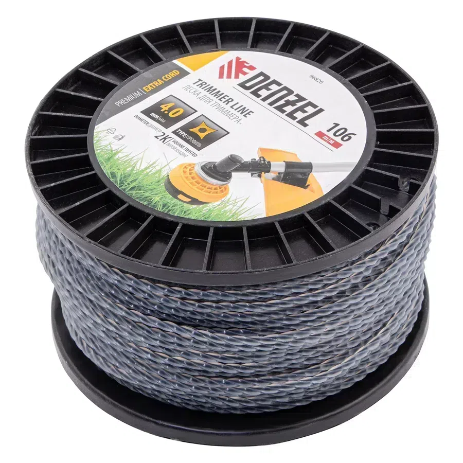 Леска для садовых триммеров Denzel 96826 d=4мм L=106м