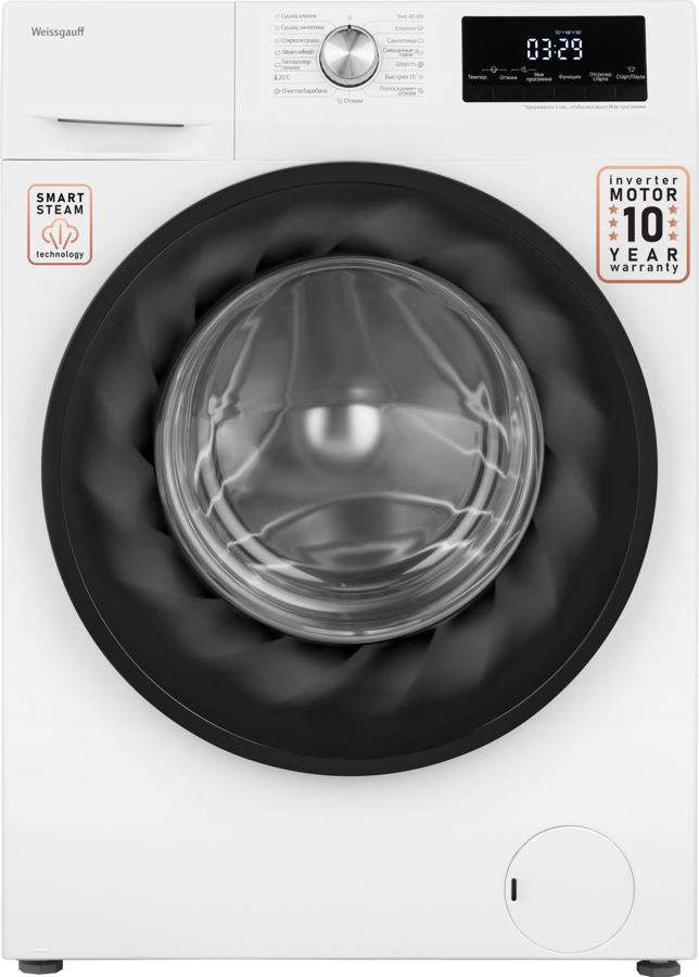 Стиральная машина Weissgauff WMD 6148 DC Inverter Steam класс: A загр.фронтальная макс.:8кг (с сушкой) белый инвертор