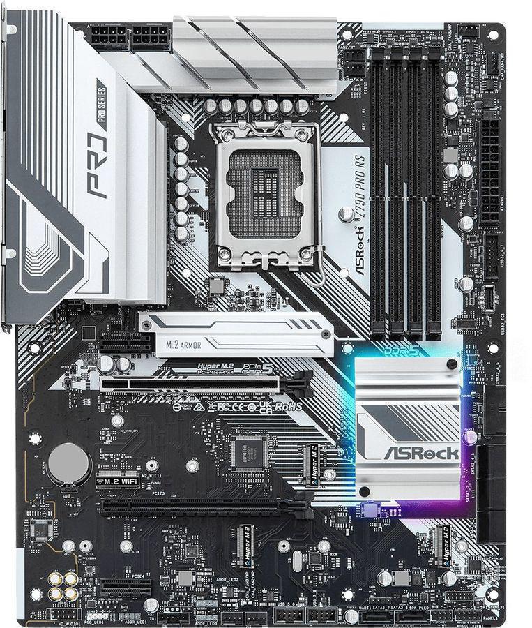 Материнская плата Asrock Z790 PRO RS Soc-1700 Intel Z790 4xDDR5 ATX AC`97 8ch(7.1) 2.5Gg RAID+HDMI+DP