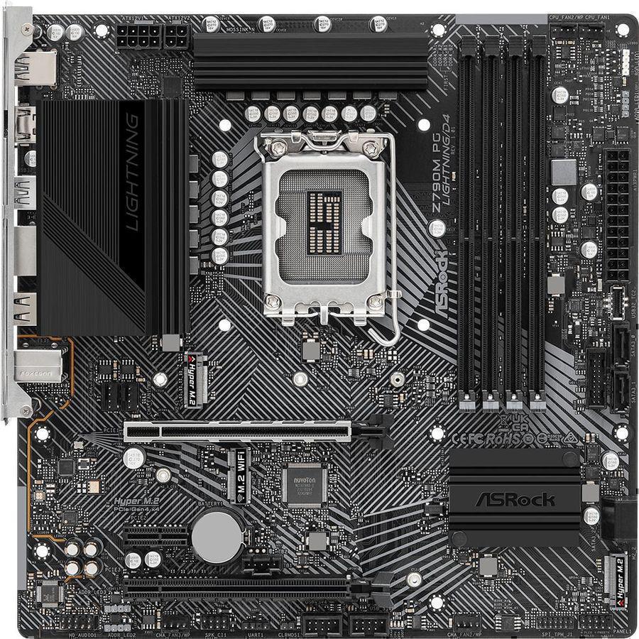 Материнская плата Asrock Z790M PG LIGHTNING/D4 Soc-1700 Intel Z790 4xDDR4 mATX AC`97 8ch(7.1) GbLAN RAID+HDMI
