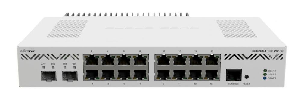 Коммутатор MikroTik CCR2004-16G-2S+PC 16x1Гбит/с 2SFP+ управляемый
