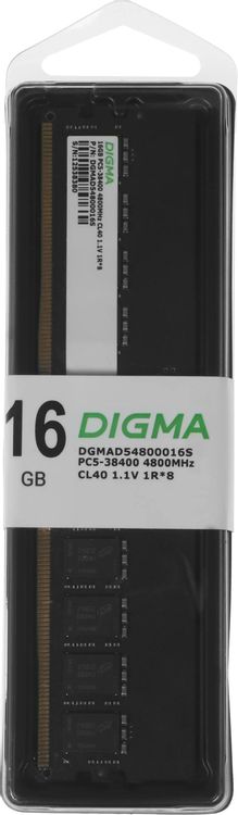 Память DDR5 16GB 4800MHz Digma DGMAD54800016S RTL PC5-38400 CL40 DIMM UDIMM 288-pin 1.1В single rank Ret