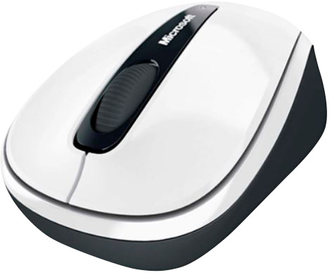 Мышь Microsoft Wireless Mobile Mouse 3500 White Gloss белый/черный оптическая (1000dpi) беспроводная USB для ноутбука (2but)
