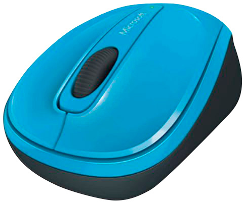 Мышь Microsoft Wireless Mobile Mouse 3500 Cyan Blue голубой оптическая (1000dpi) беспроводная USB для ноутбука (2but)