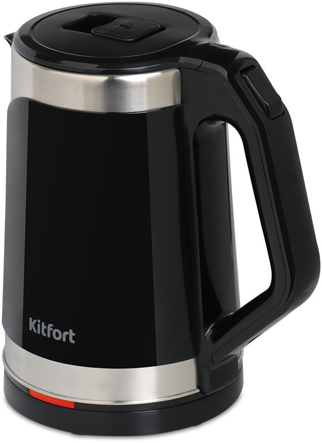 Чайник электрический Kitfort КТ-6164 1.8л. 2200Вт черный глянец/нержавеющая сталь корпус: металл/пластик