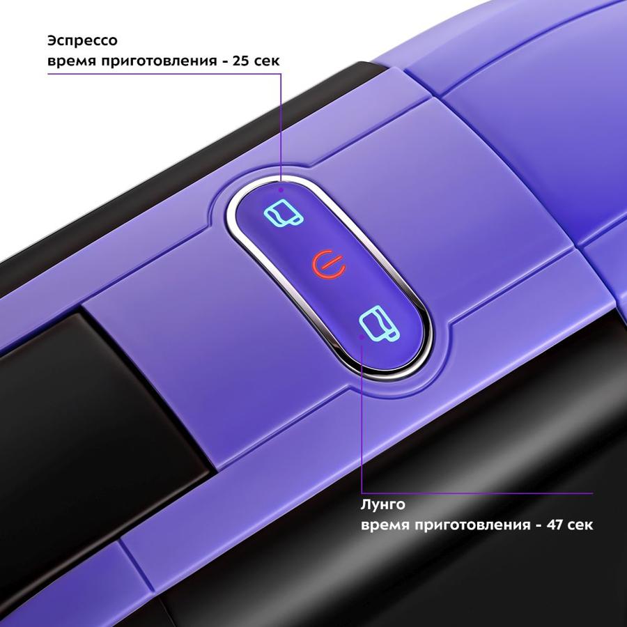 Кофемашина Kitfort КТ-7105-1 1450Вт черный/фиолетовый