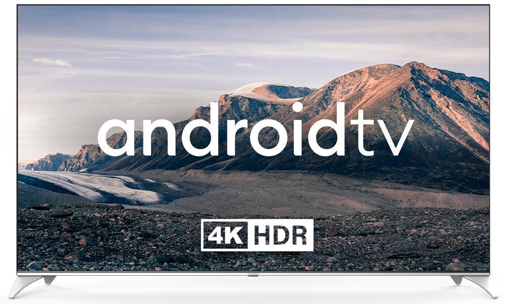 Телевизор QLED Hyundai 75" H-LED75QBU7500 Android TV Frameless черный/серебристый 4K Ultra HD 60Hz DVB-T DVB-T2 DVB-C DVB-S DVB-S2 USB WiFi Smart TV