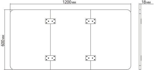 Столешница Cactus CS-TD3-WT для столов 120x60x1.8см белый
