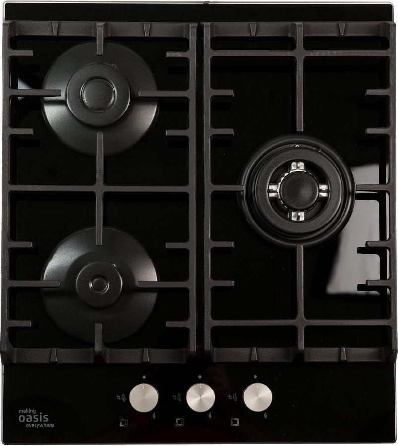 Газовая варочная поверхность Oasis P-3GBT стекло черное