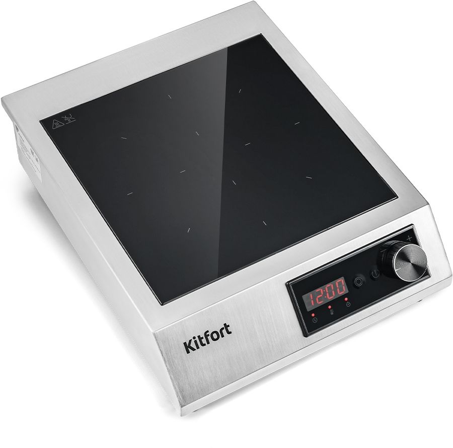 Плита Индукционная Kitfort КТ-142 серебристый/черный стеклокерамика (настольная)