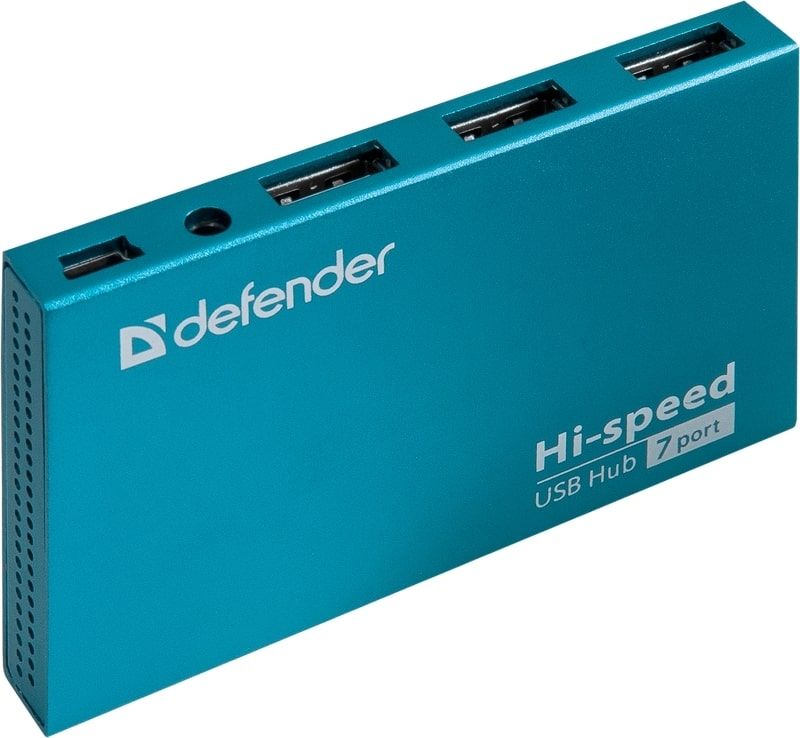 Разветвитель USB 2.0 Defender Septima Slim 7порт. синий (83505)