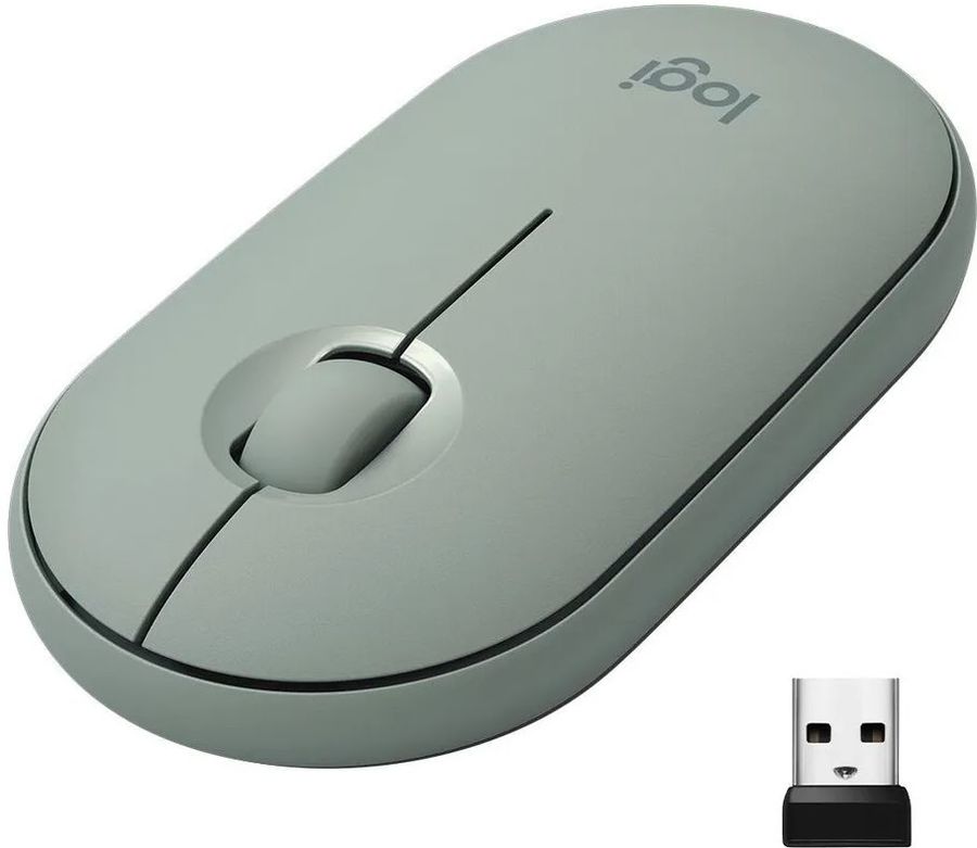 Мышь Logitech M350 зеленый оптическая (1000dpi) silent беспроводная BT/Radio USB (2but)