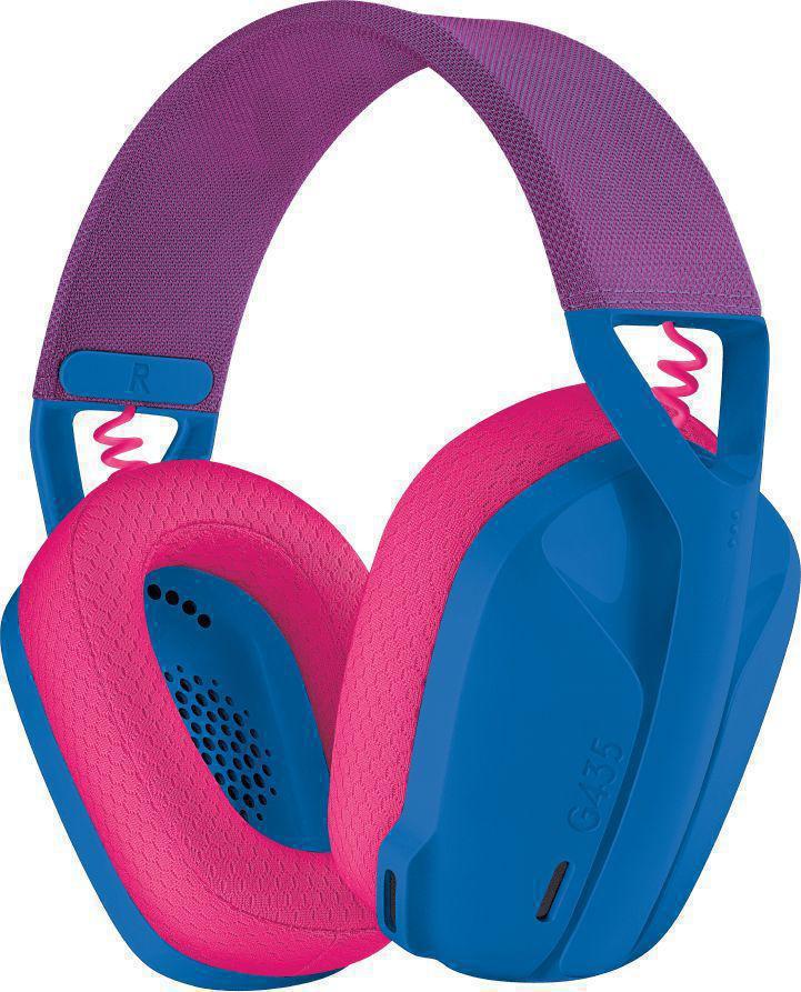 Наушники с микрофоном Logitech G435 голубой/розовый мониторные BT оголовье (981-001065)