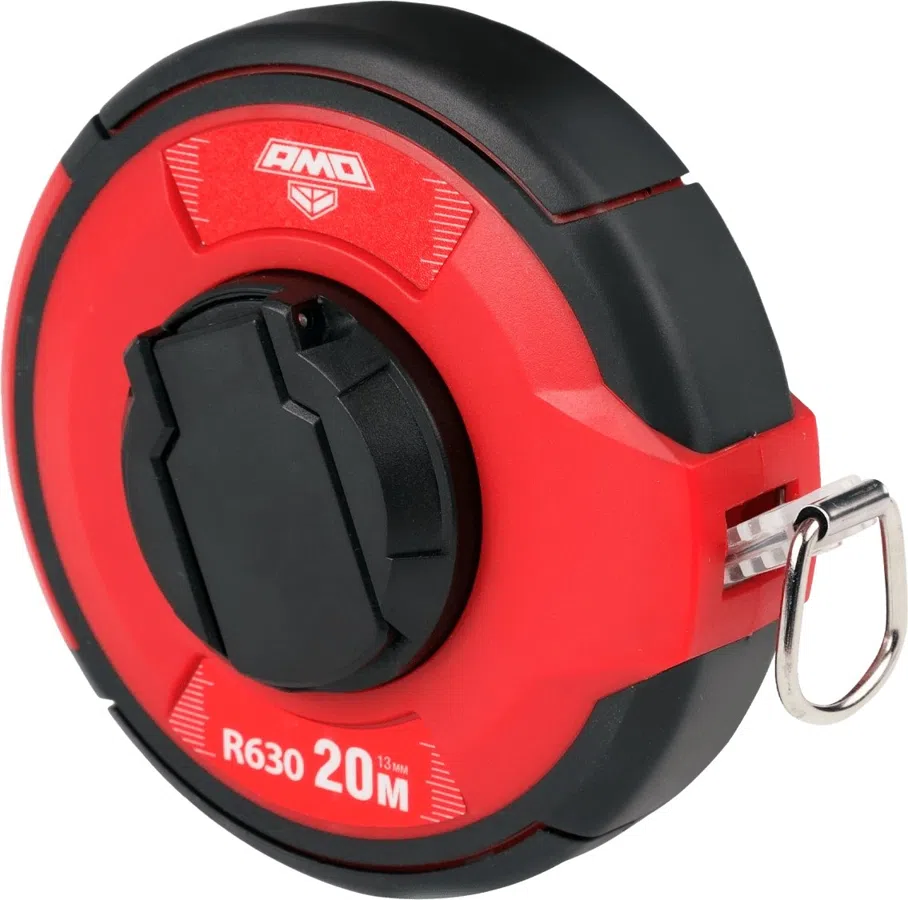 Рулетка строительная Amo R630 дл.полотна 20м изм.шкала в см зацеп простой красный/черный (851605)