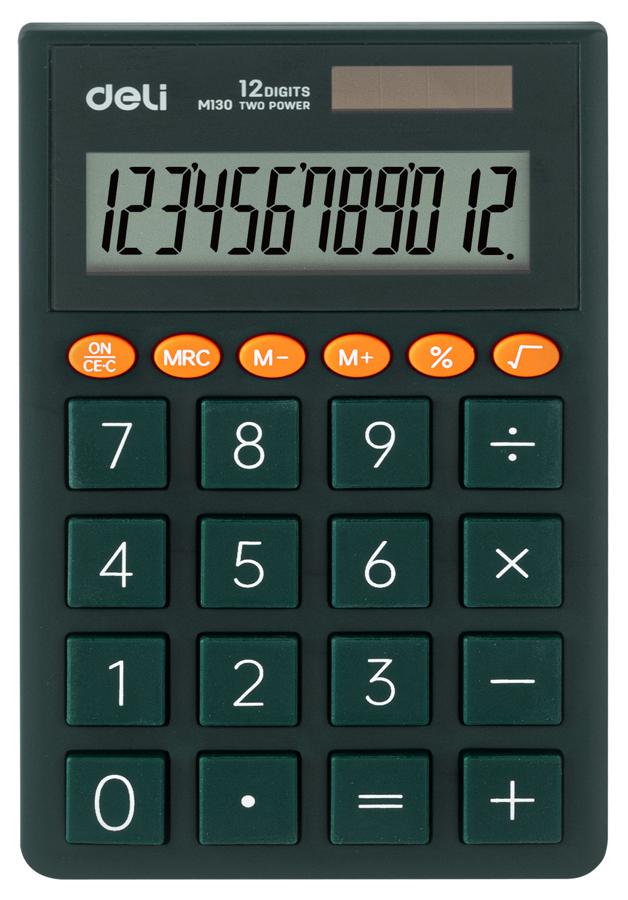 Калькулятор карманный Deli EM130GREEN зеленый 12-разр.