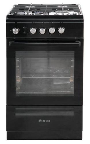 Плита Газовая De Luxe 506040.24г ЧР-001 черный (без крышки) реш.чугун