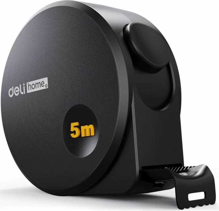 Рулетка строительная Deli Home Series HT8519 дл.полотна 5м изм.шкала в см зацеп простой черный