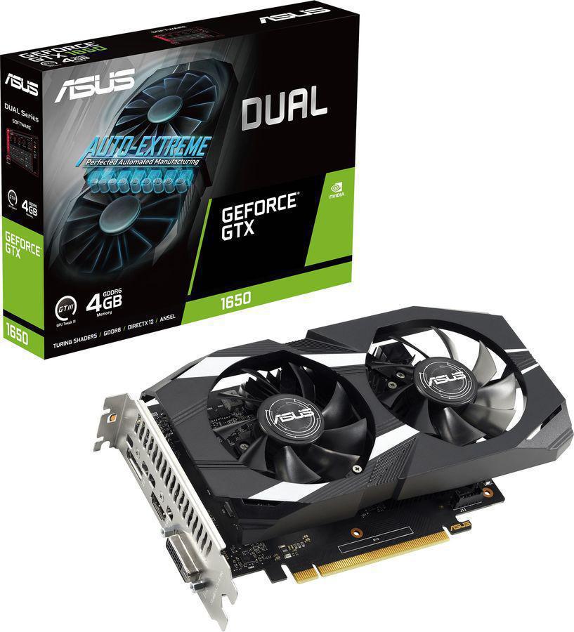 Видеокарта Asus PCI-E DUAL-GTX1650-O4GD6-P-V2 NVIDIA GeForce GTX 1650 4Gb 128bit GDDR6 1620/12000 DVIx1 HDMIx1 DPx1 HDCP Ret