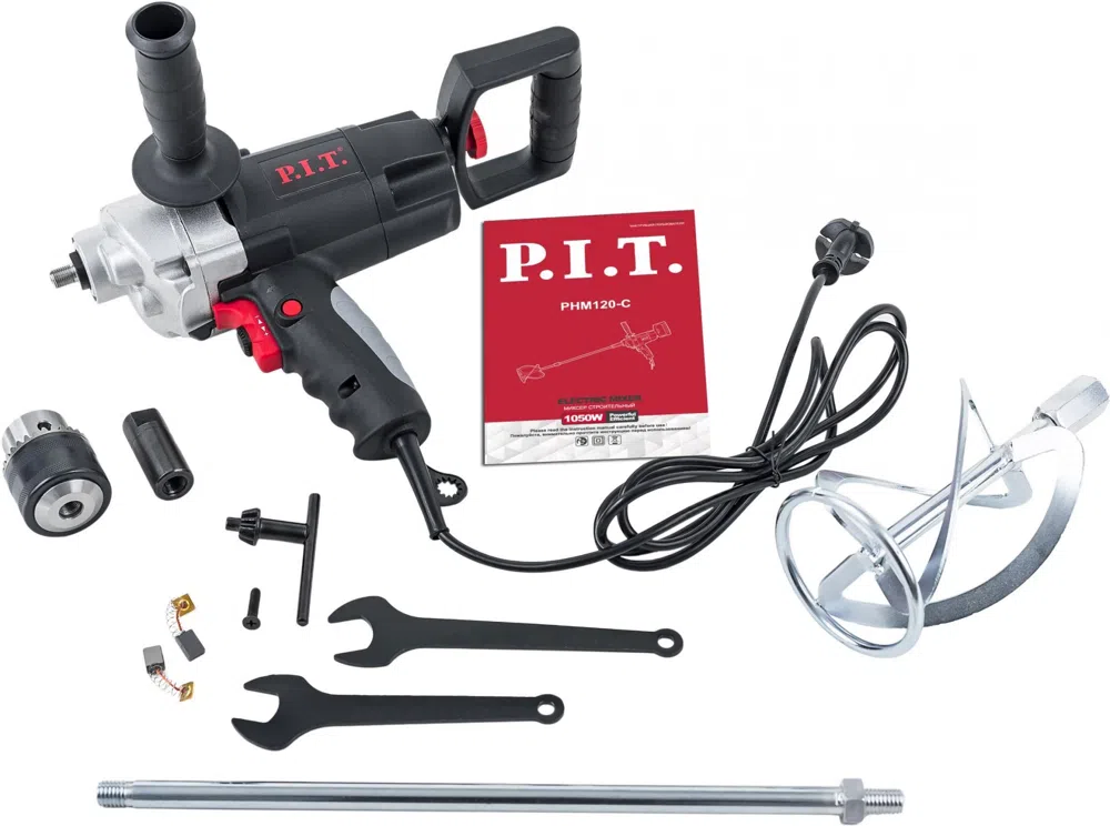 Дрель-миксер P.I.T. PHM120-C 1050Вт ключевой реверс