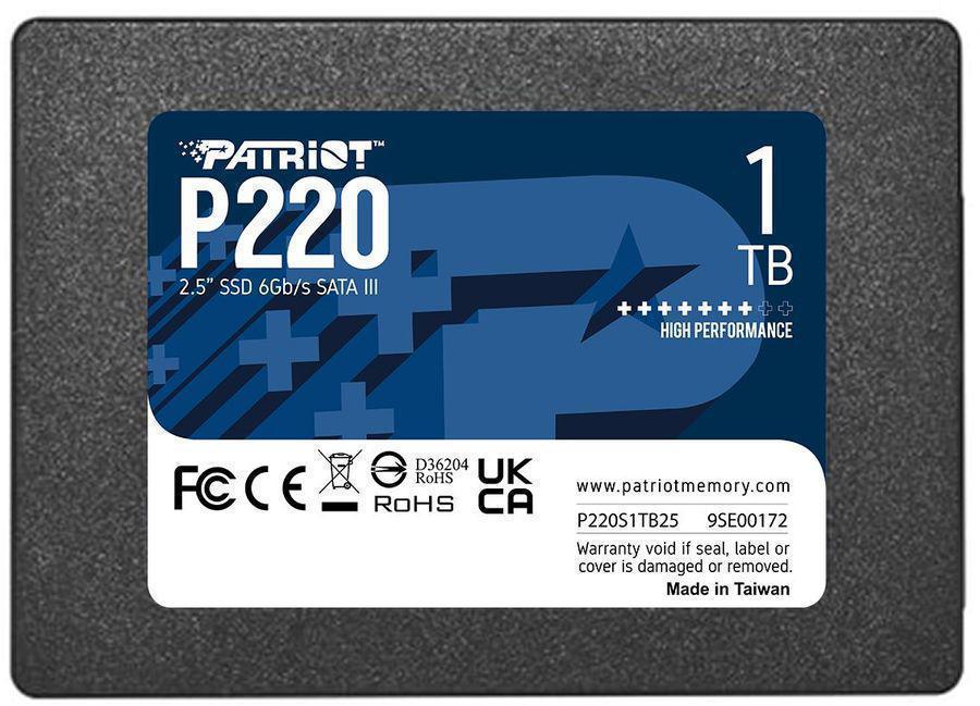 Накопитель SSD Patriot SATA III 1Tb P220S1TB25 P220 2.5"