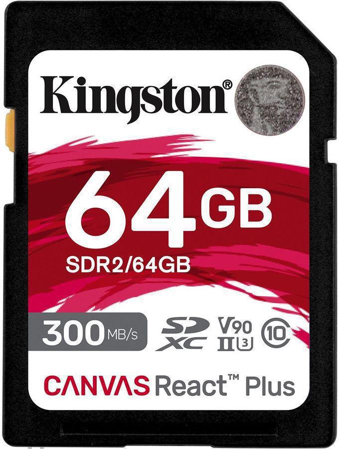 Флеш карта SDXC 64Gb Class10 Kingston SDR2/64GB Canvas React Plus w/o adapter
