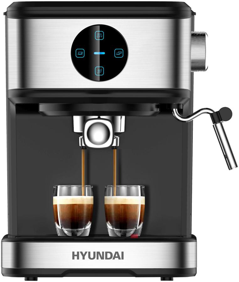 Кофеварка рожковая Hyundai HEM-3312 850Вт черный/серебристый
