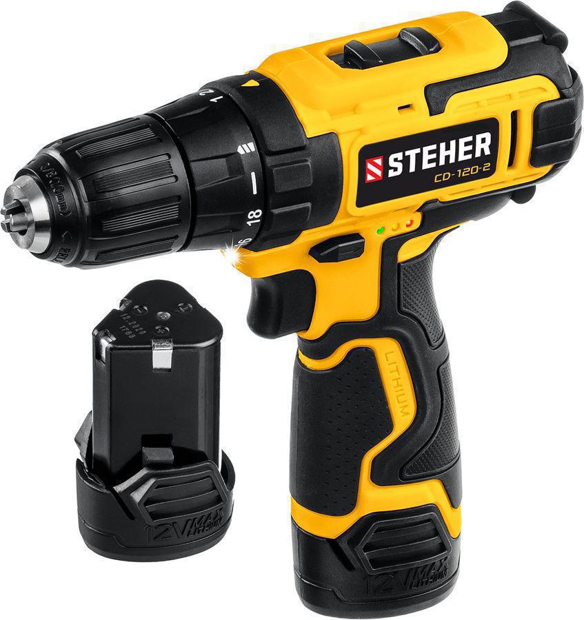 Дрель-шуруповерт Steher CD-120-2 аккум. патрон:быстрозажимной (кейс в комплекте)