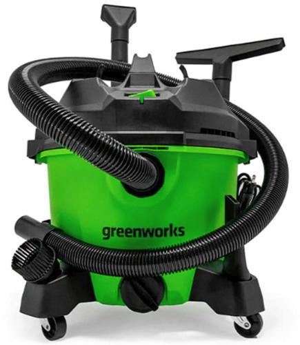 Строительный пылесос Greenworks G120WDV 1300Вт (уборка: сухая/сбор воды) зеленый