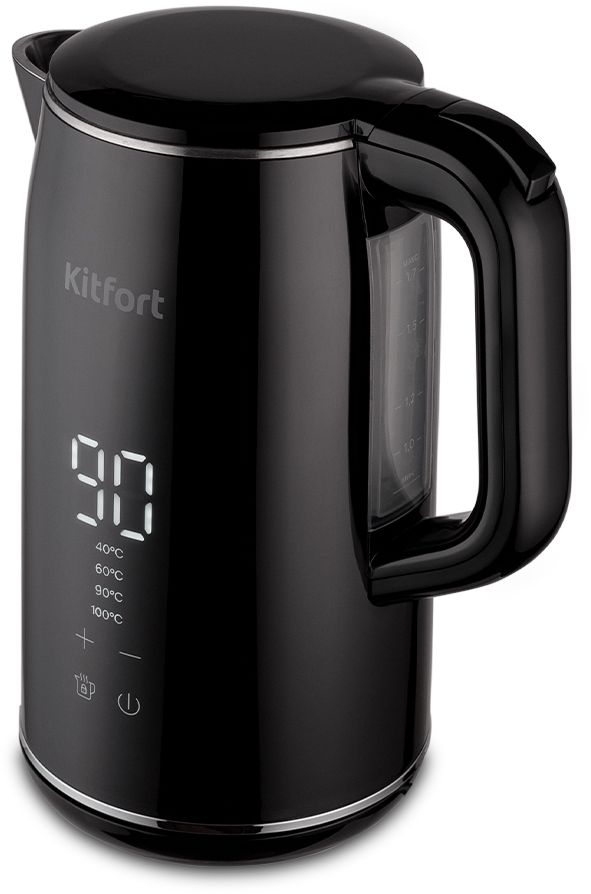 Чайник электрический Kitfort КТ-6131 1.7л. 2200Вт черный корпус: металл/пластик