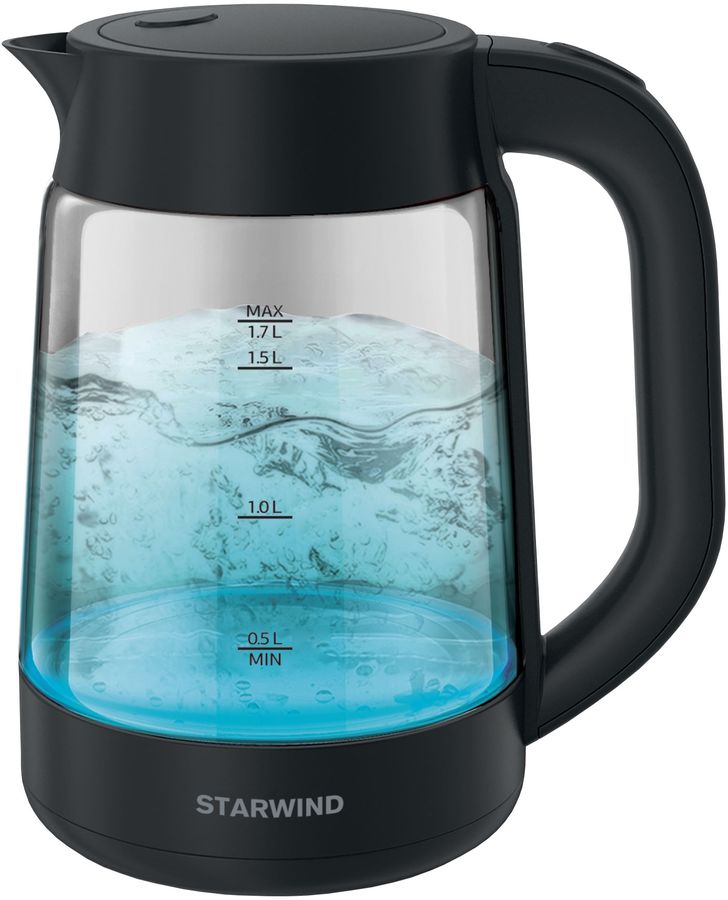 Чайник электрический Starwind SKG4030 1.7л. 2200Вт черный (корпус: стекло)
