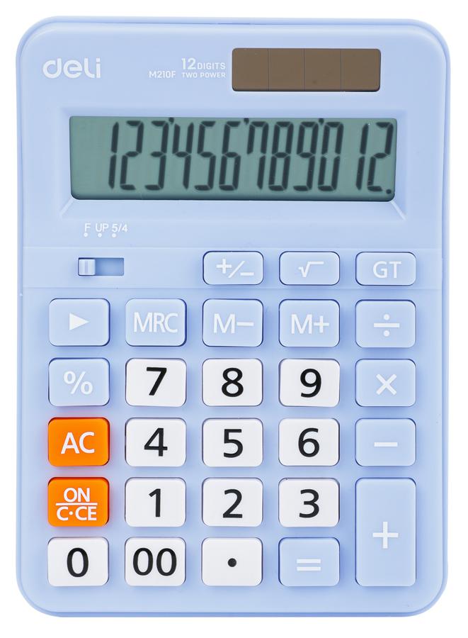 Калькулятор настольный Deli EM210FBLUE синий 12-разр.