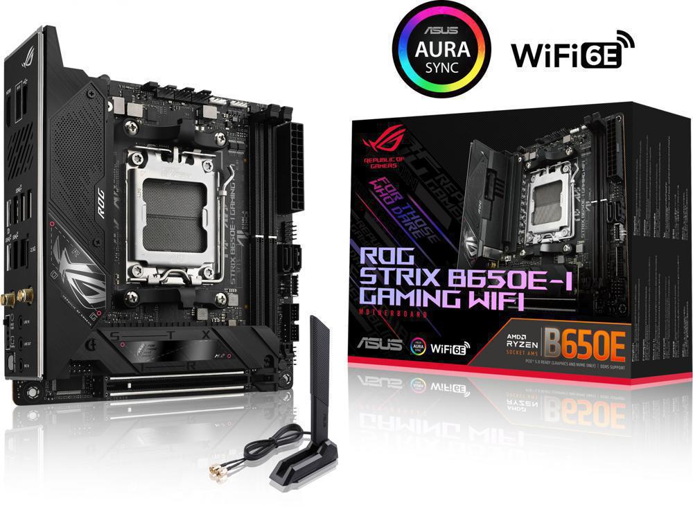 Материнская плата Asus ROG STRIX X670E-I GAMING WIFI Socket AM5 AMD X670 2xDDR5 mini-ITX AC`97 8ch(7.1) 2.5Gg RAID+HDMI