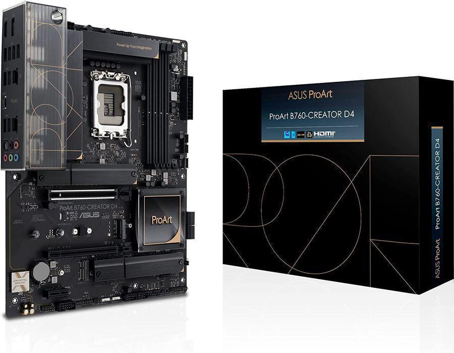 Материнская плата Asus PROART B760-CREATOR D4 Soc-1700 Intel B760 4xDDR4 ATX AC`97 8ch(7.1) 1 x 2.5Gigabit + Gigabit Ethernet RAID+HDMI+DP