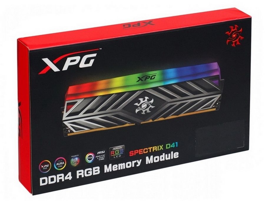 Память DDR4 2x16GB 3200MHz A-Data AX4U320016G16A-DT41 XPG Spectrix D41 RGB RTL Gaming PC4-25600 CL16 DIMM 288-pin 1.35В kit с радиатором Ret