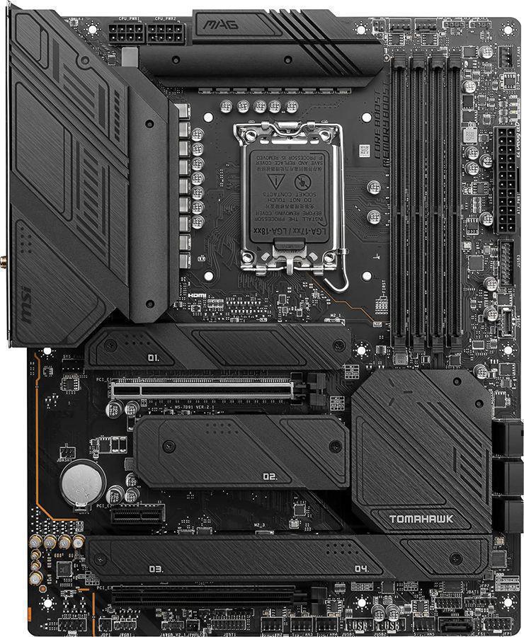 Материнская плата MSI MAG Z790 TOMAHAWK WIFI DDR4 Soc-1700 Intel Z790 4xDDR4 ATX AC`97 8ch(7.1) 2.5Gg RAID+HDMI+DP