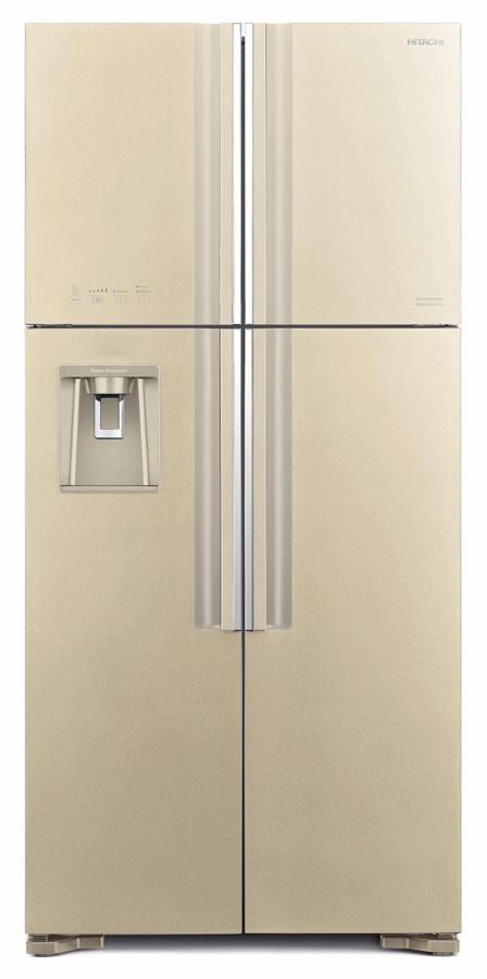 Холодильник Hitachi R-W660PUC7 GBE 2-хкамерн. бежевый стекло инвертер