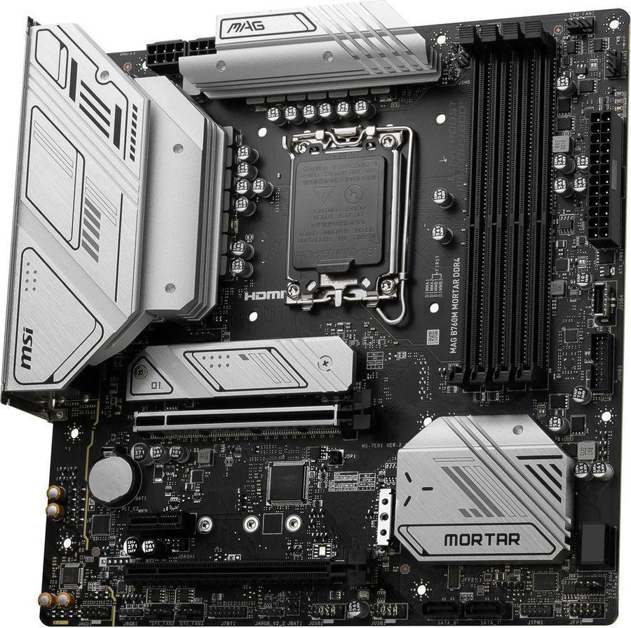 Материнская плата MSI MAG B760M MORTAR MAX WIFI DDR4 Soc-1700 Intel B760 4xDDR4 mATX AC`97 8ch(7.1) 2.5Gg+HDMI+DP