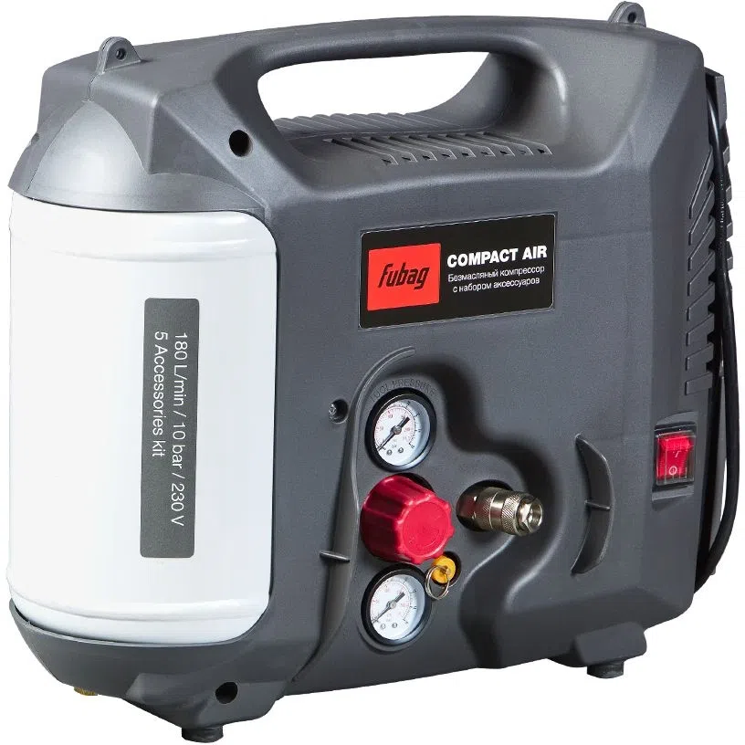 Компрессор поршневой Fubag Compact Air безмасляный 180л/мин 5л 1300Вт серый/белый