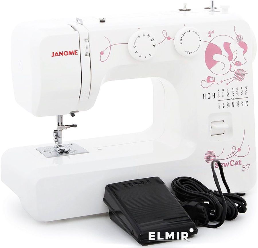Швейная машина Janome Sew Cat 57 белый/рисунок