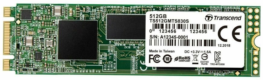 Накопитель SSD Transcend SATA-III 512GB TS512GMTS830S 830S M.2 2280 1.33 DWPD