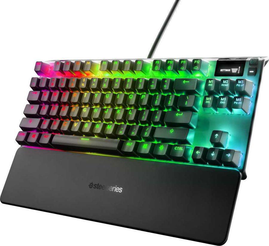 Клавиатура Steelseries Apex Pro TKL механическая черный USB for gamer LED (подставка для запястий) (64734)