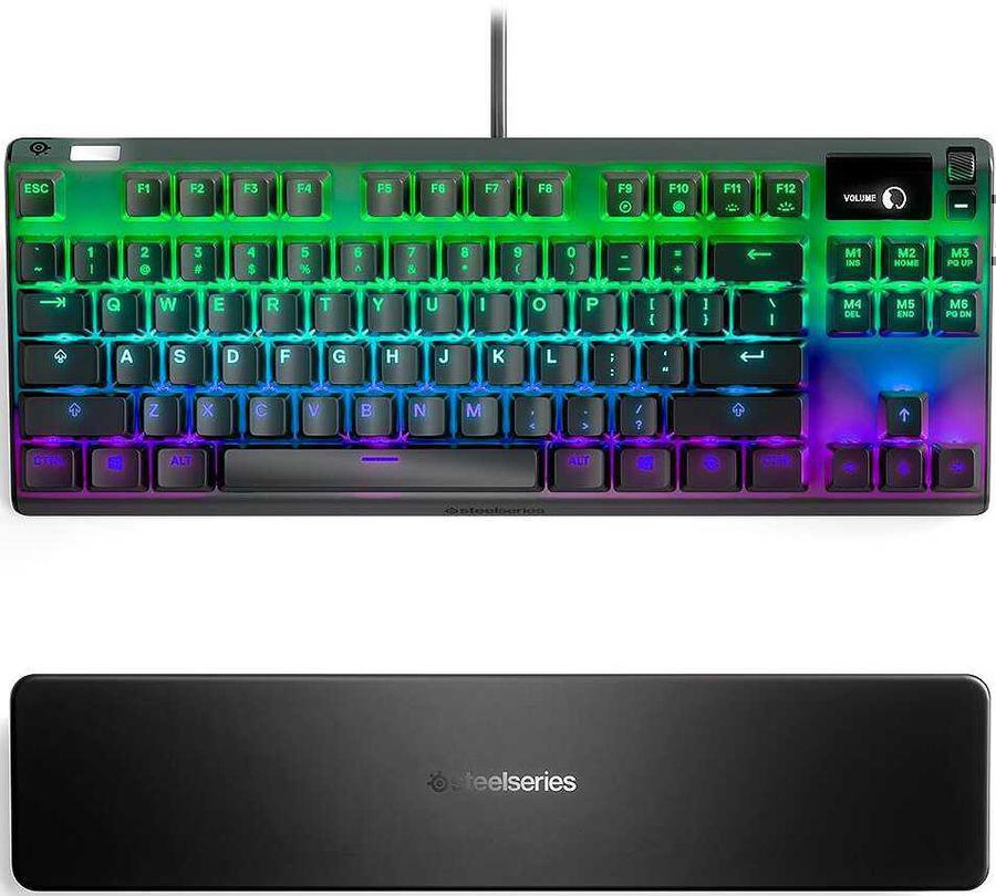 Клавиатура Steelseries Apex Pro TKL механическая черный USB for gamer LED (подставка для запястий) (64734)