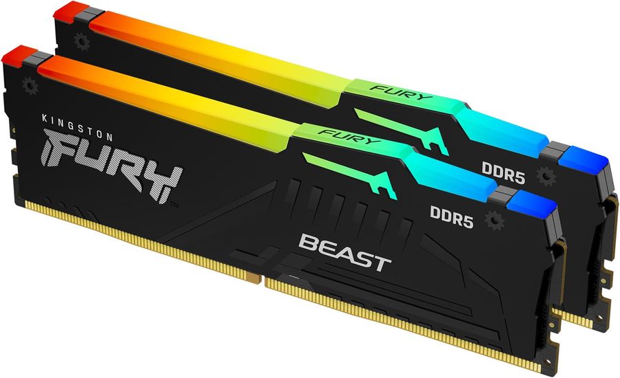 Память DDR5 2x8Gb 6000MHz Kingston KF560C36BBEAK2-16 Fury Beast RGB RTL Gaming PC5-48000 CL36 DIMM 288-pin 1.35В single rank с радиатором Ret