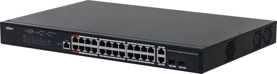 Коммутатор Dahua DH-PFS4226-24GT-230 (L2+) 24x1Гбит/с 2SFP 24PoE 230W управляемый