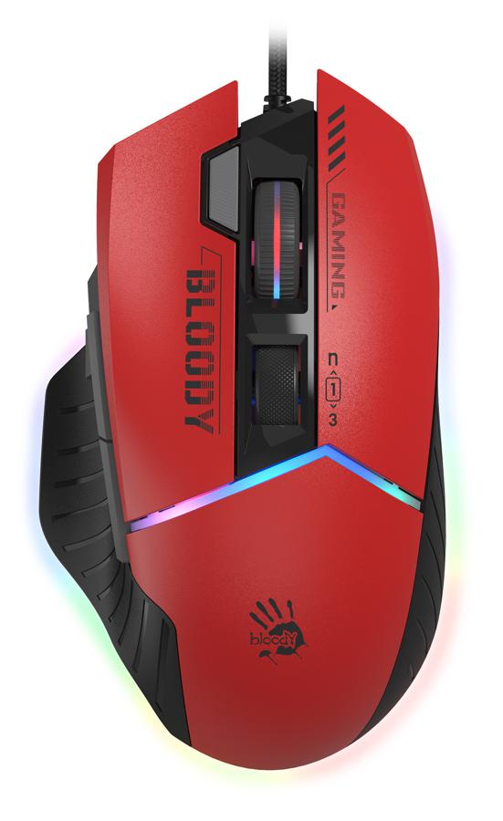 Мышь A4Tech Bloody W95 Max Sports красный/черный оптическая 12000dpi USB 10but (W95 MAX SPORTS RED)