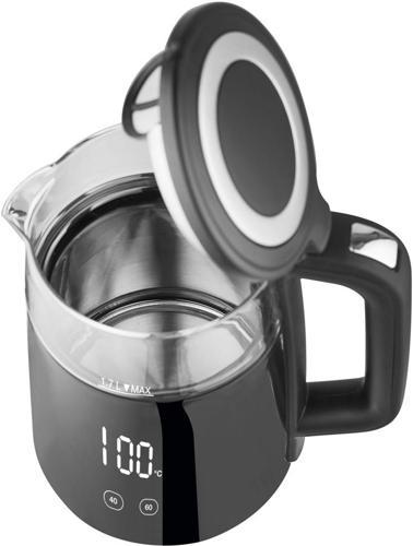 Чайник электрический Hyundai HYK-G6404 1.7л. 2200Вт черный/серебристый корпус: стекло/пластик