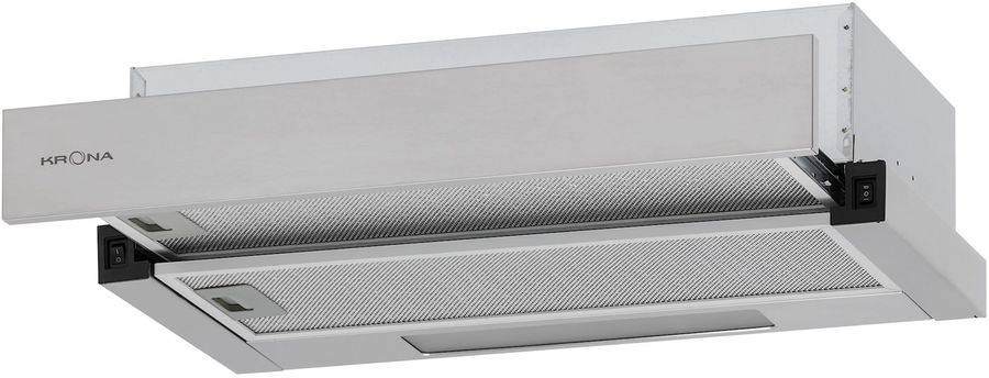 Вытяжка встраиваемая Krona Kamilla R 600 inox нержавеющая сталь управление: кнопочное (2 мотора)